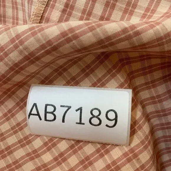 Sezane Jamy Linen Check Shirt Dress Faux Wrap Women 42 Pink Plaid Long Sleeve - Picture 16 of 16